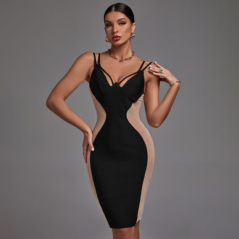 Strappy Sleeveless Midi Mesh Backless Bandage Dress By Wolddress 