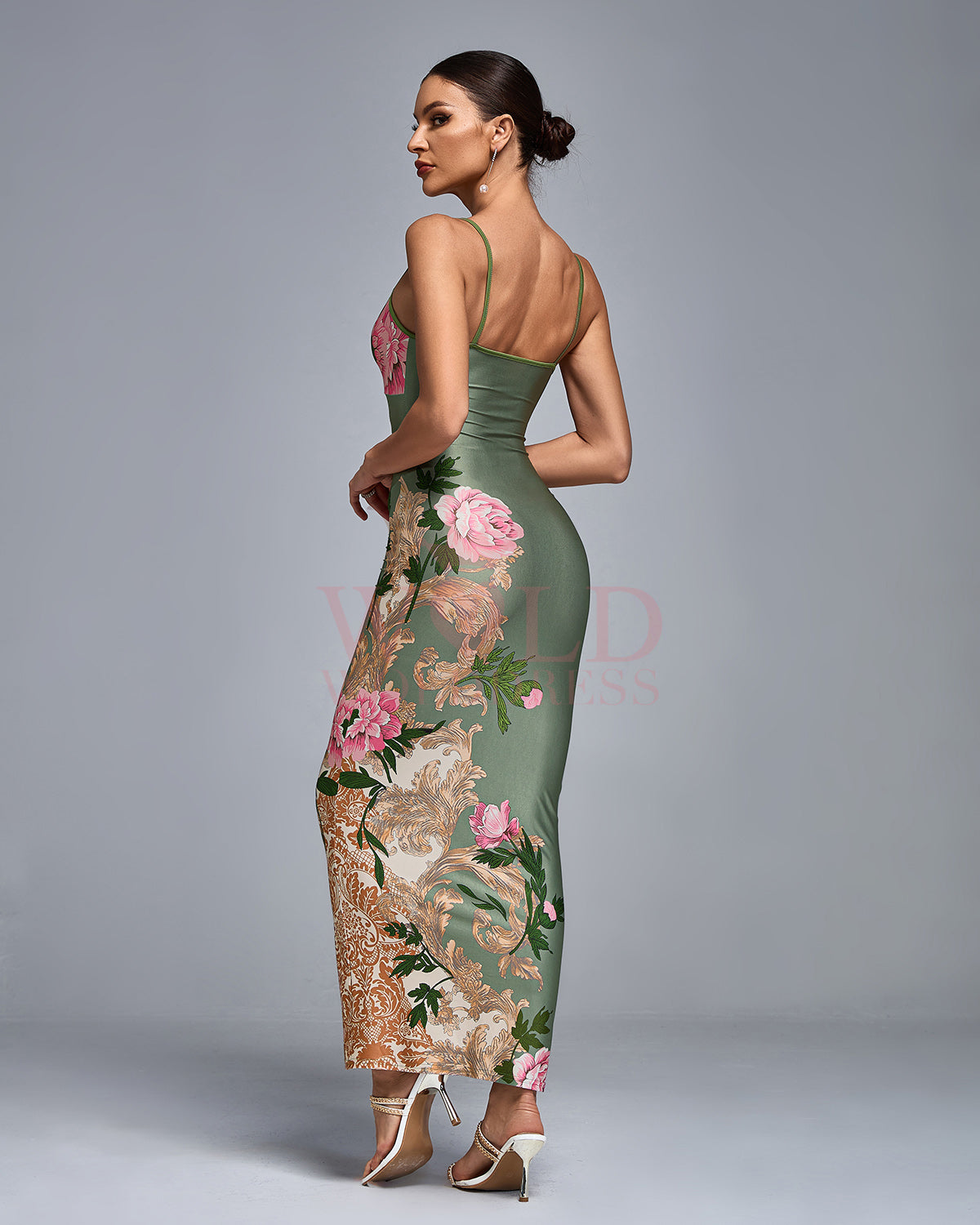 Floral Printed Spaghetti Bodycon Dress