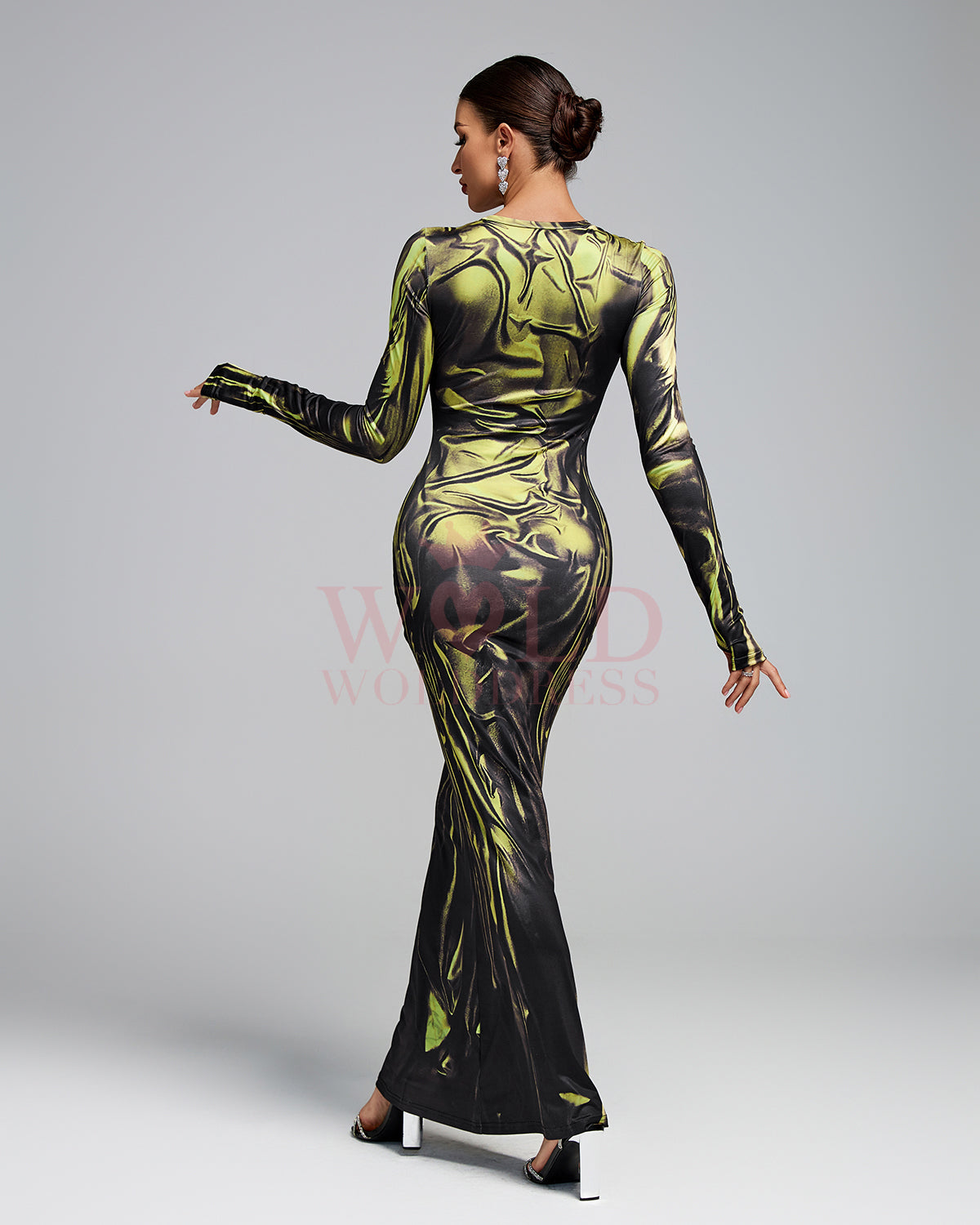 Laser Wetlook Bodycon Maxi Dress