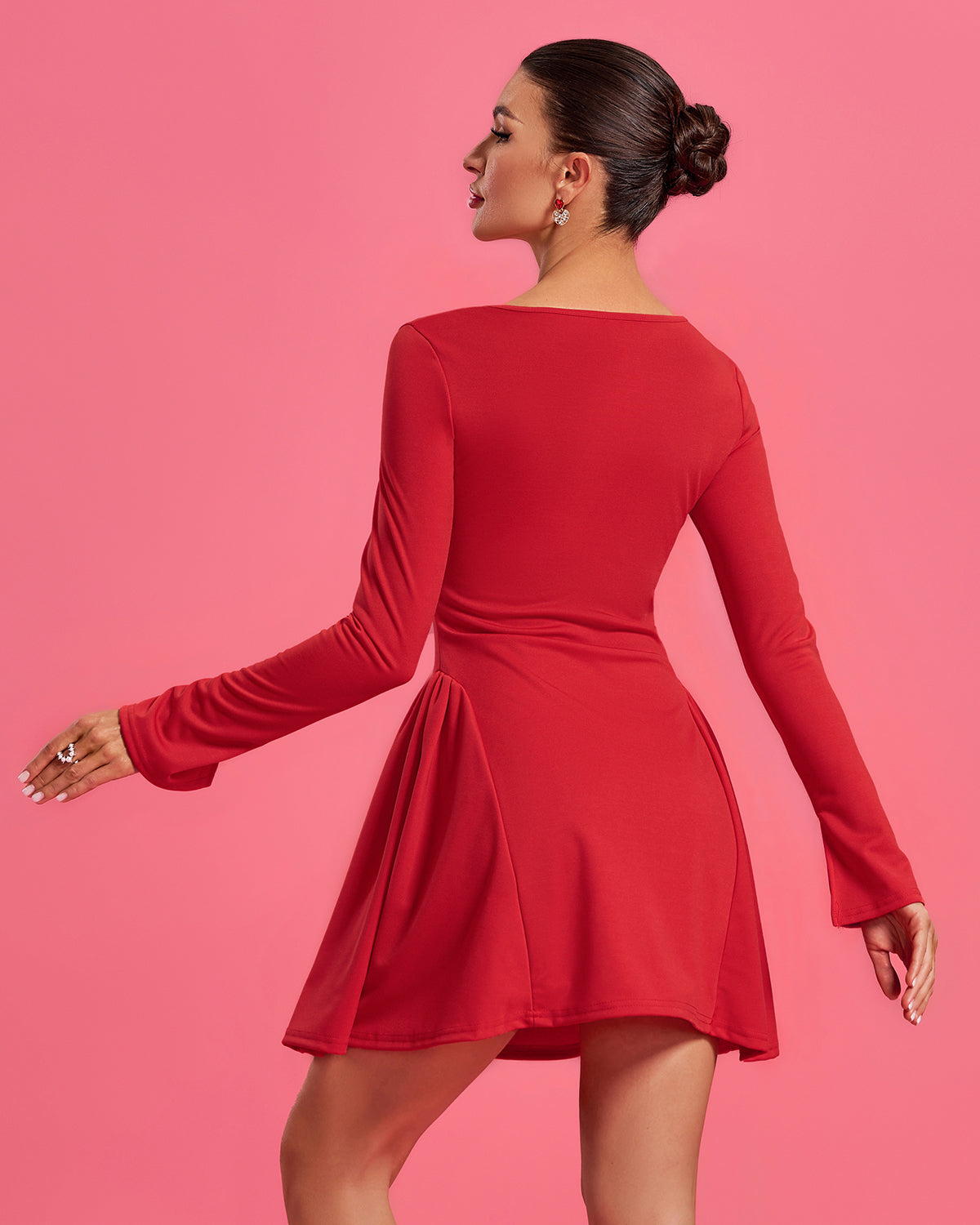 Square Neck Valentine A-line Dress