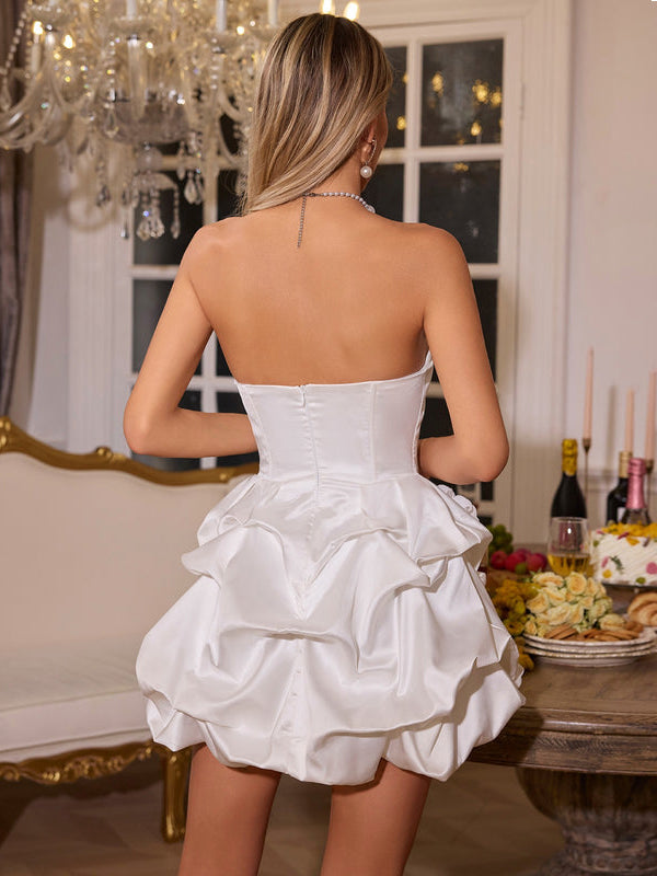 Strapless Debutante Mini Backless Dress