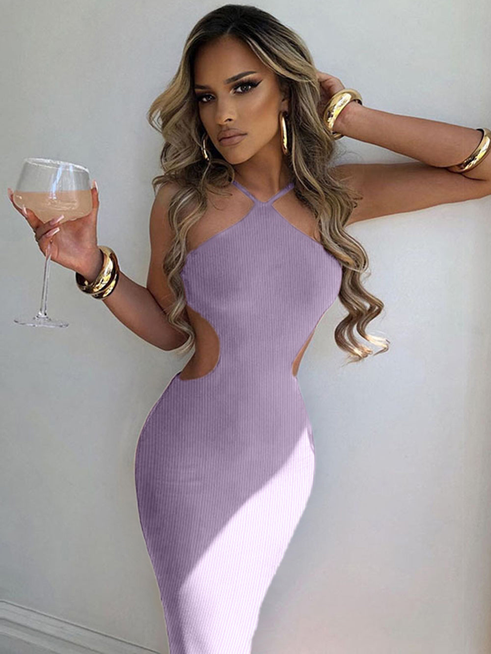 Purple Bodycon Dress HB00502