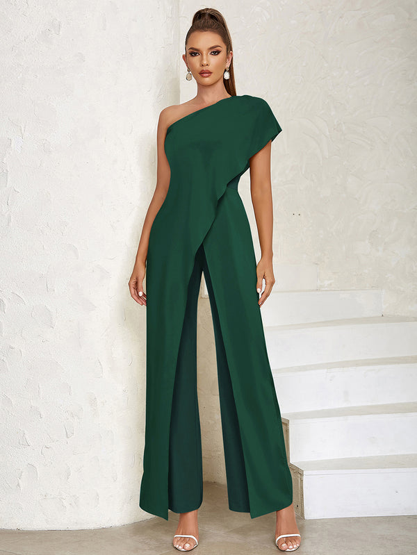 One Shoulder Irregular Bodycon Jumpsuit HB0253