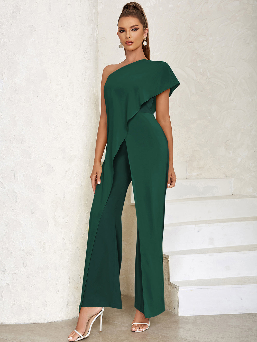 One Shoulder Irregular Bodycon Jumpsuit HB0253