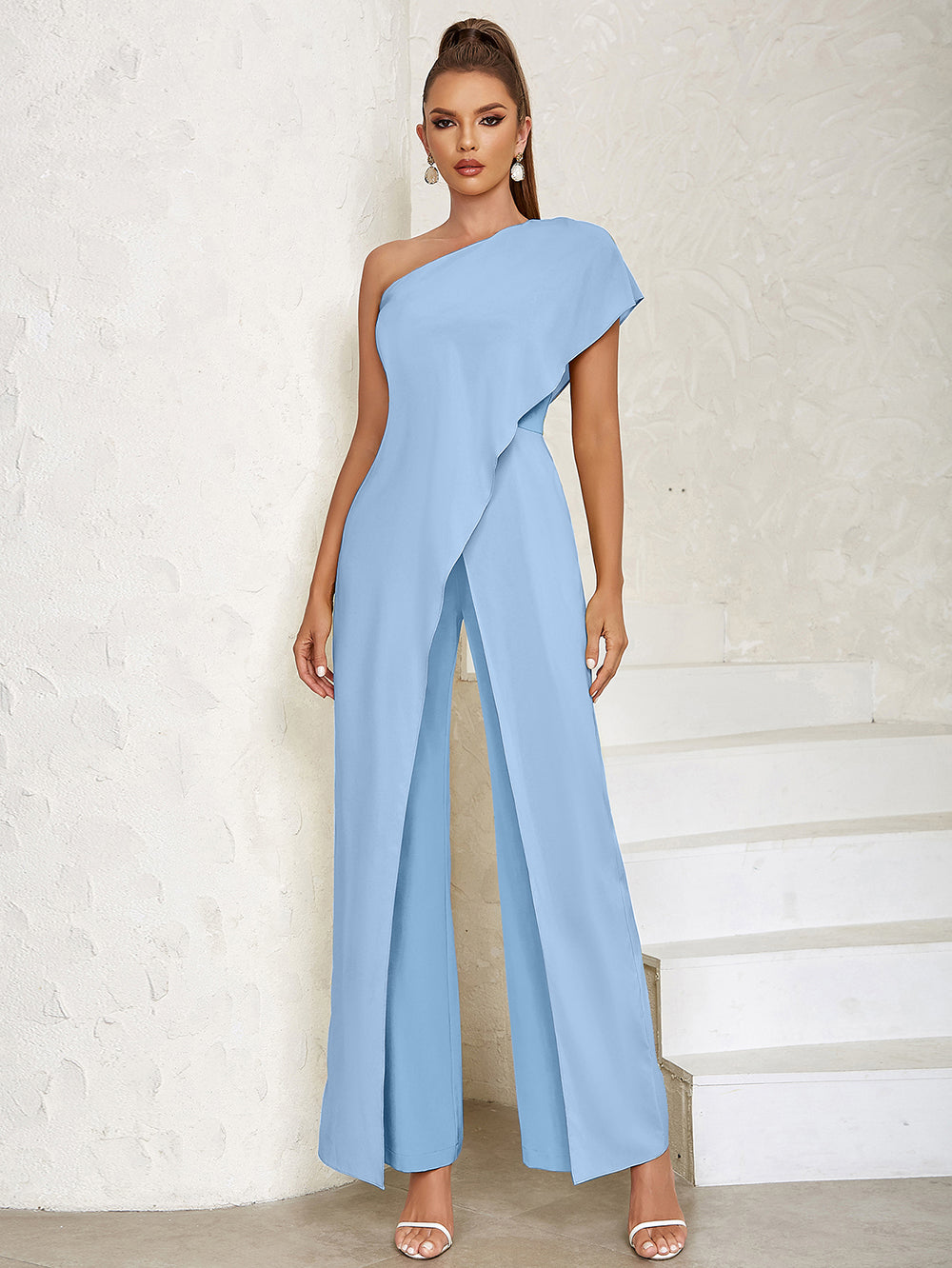 One Shoulder Irregular Bodycon Jumpsuit HB0253