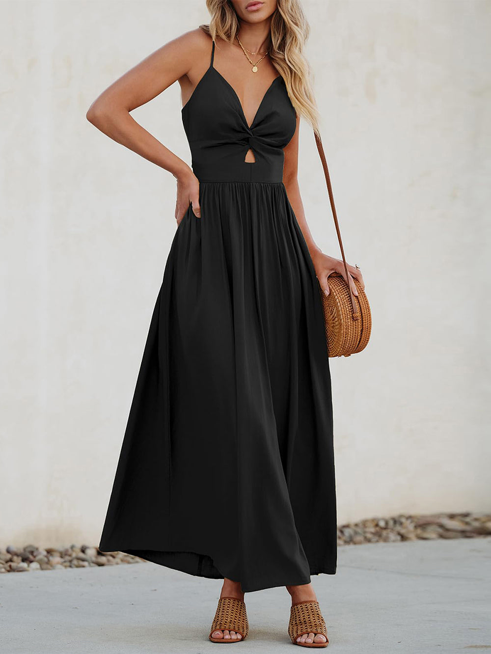 Strappy Black Maxi Dress