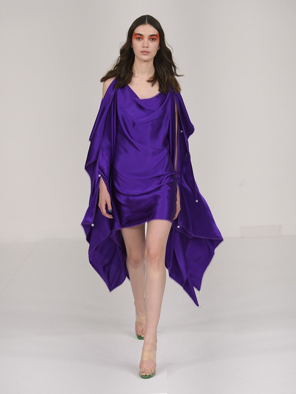 Purple Shawl Mini Dress