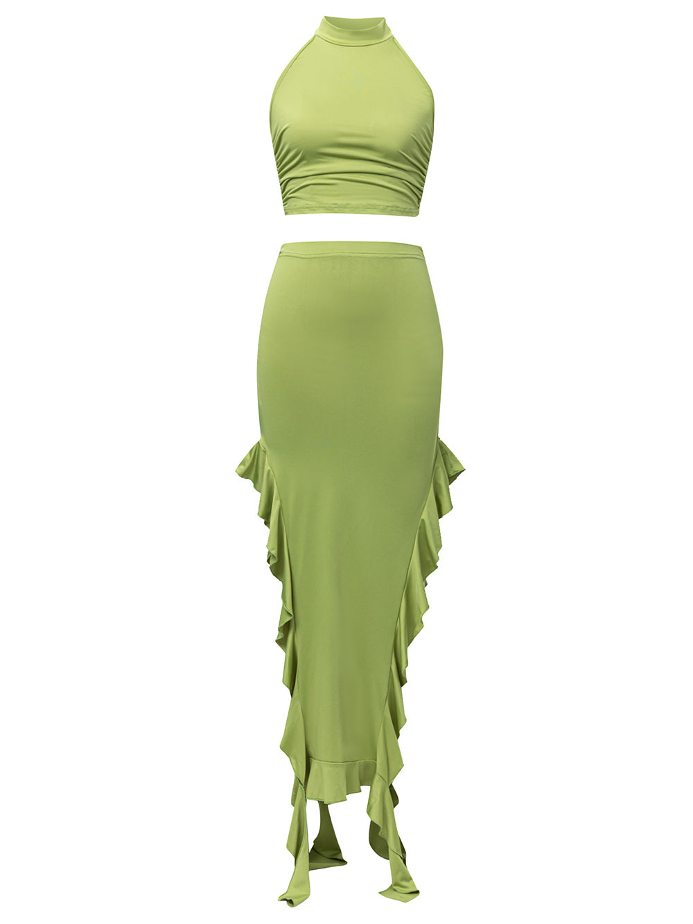 Yellow Green Bodycon 2 Piece Set