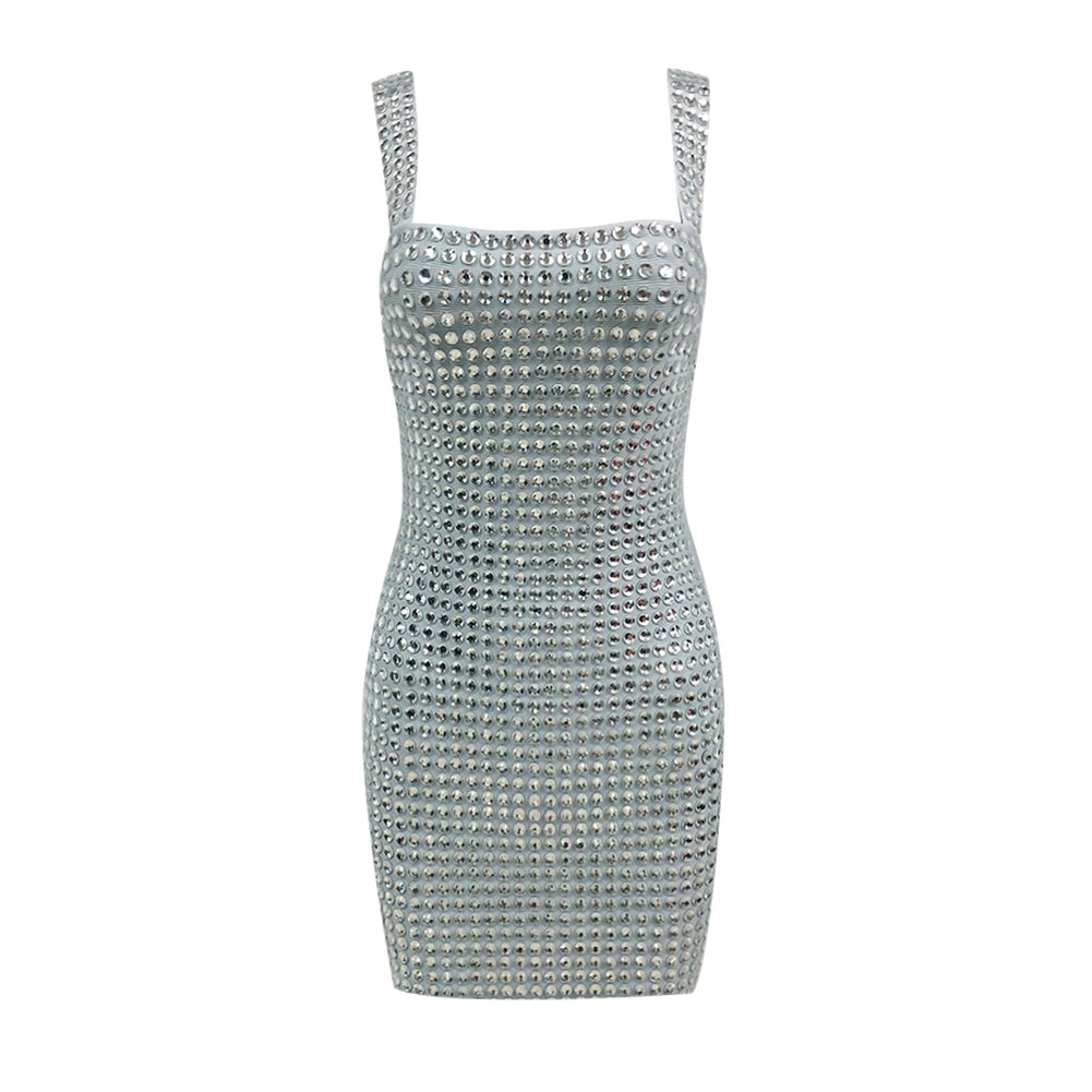 Gray Blue Bandage Dress HL9742