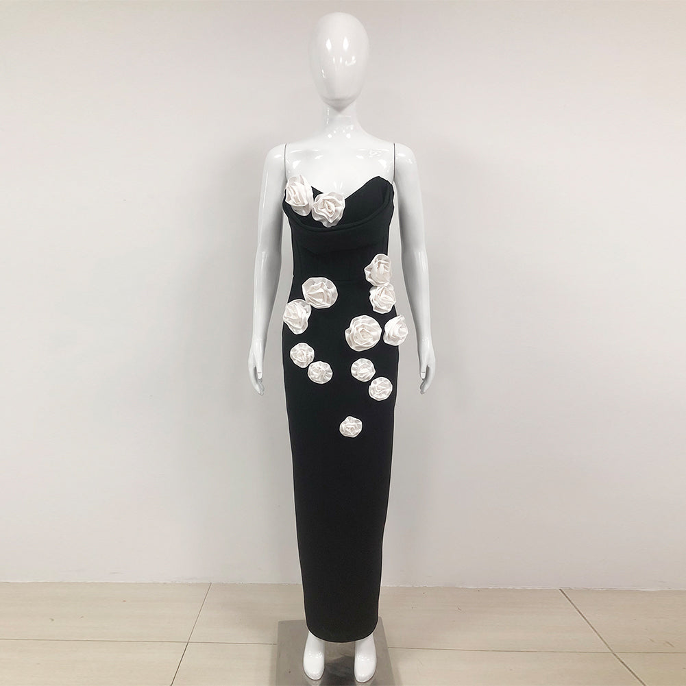 Black White Bandage Dress HL9800