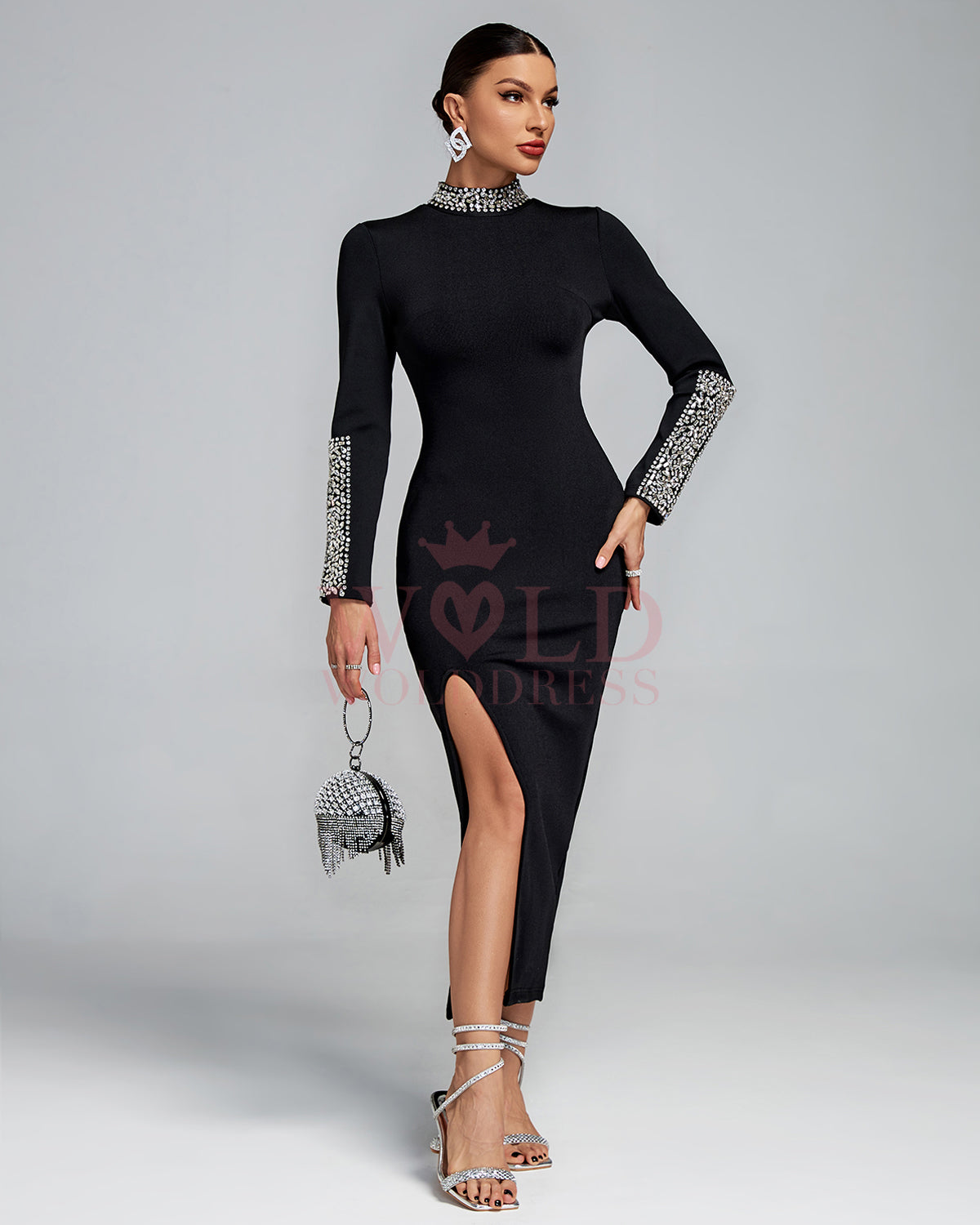 Luxury Crystal Detail Bandage Dress