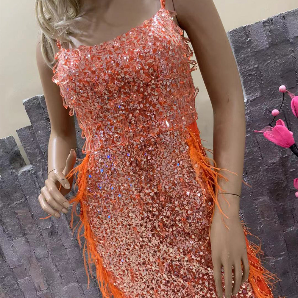 Orange Bodycon Dress HT10280