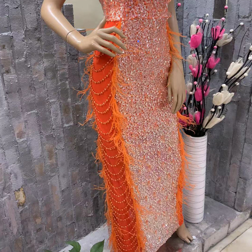 Orange Bodycon Dress HT10280