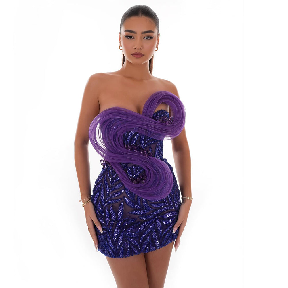 Purple Bodycon Dress HT1197