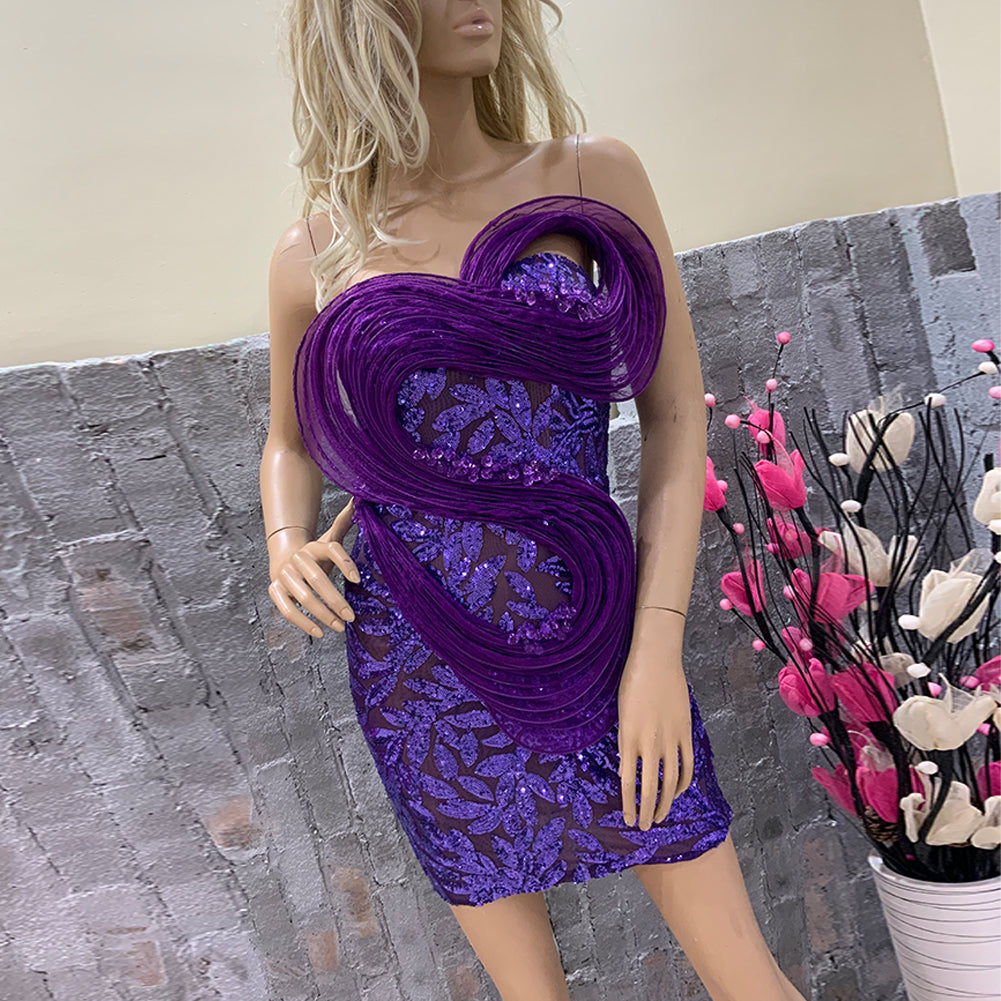 Purple Bodycon Dress HT1197