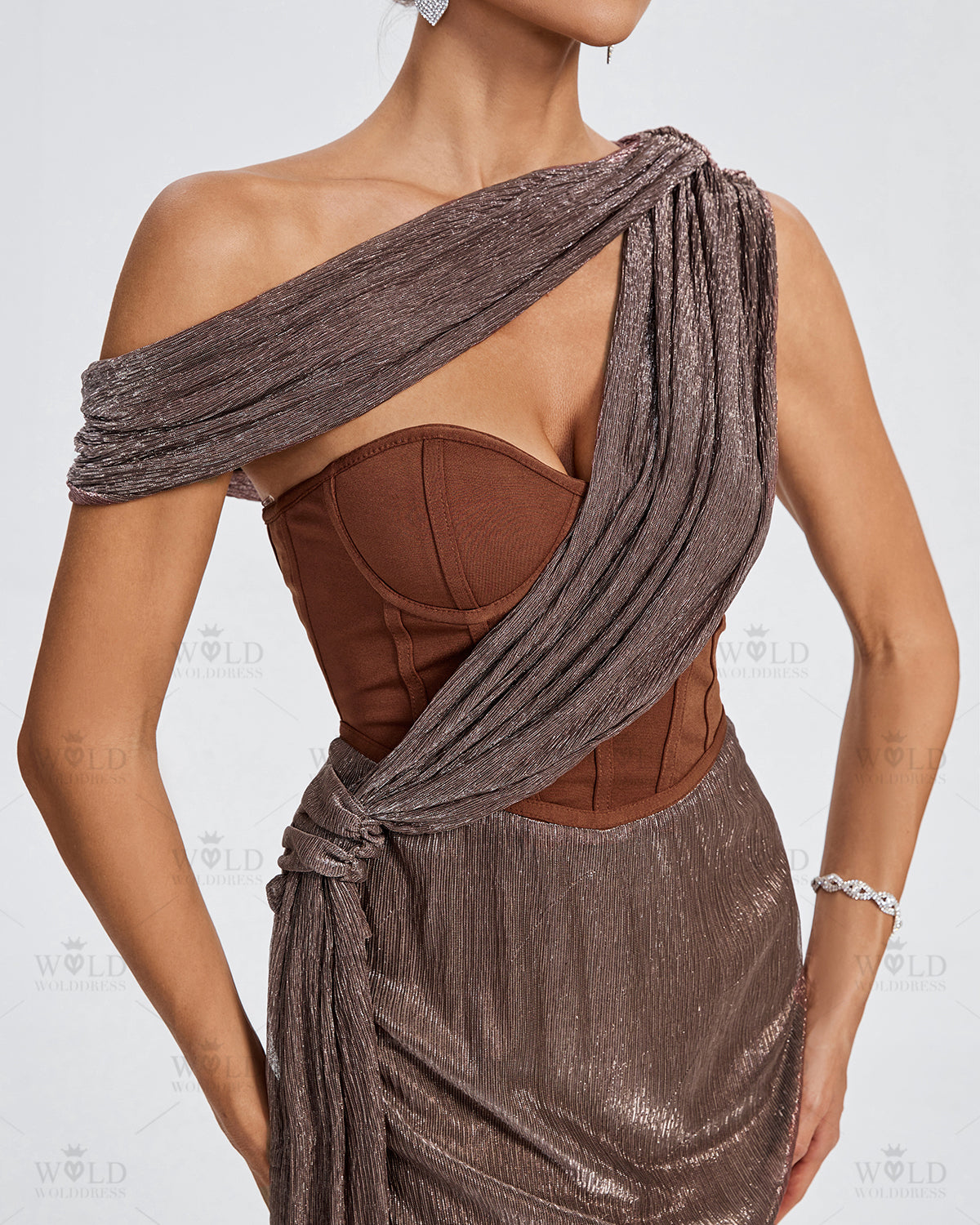 Bandage Bustier Draped Maxi Dress