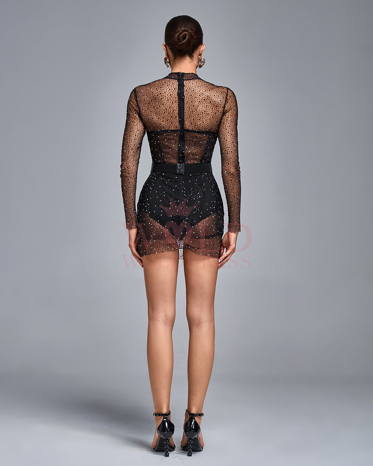 Gypsophila Beadwork Transparent Mini Dress