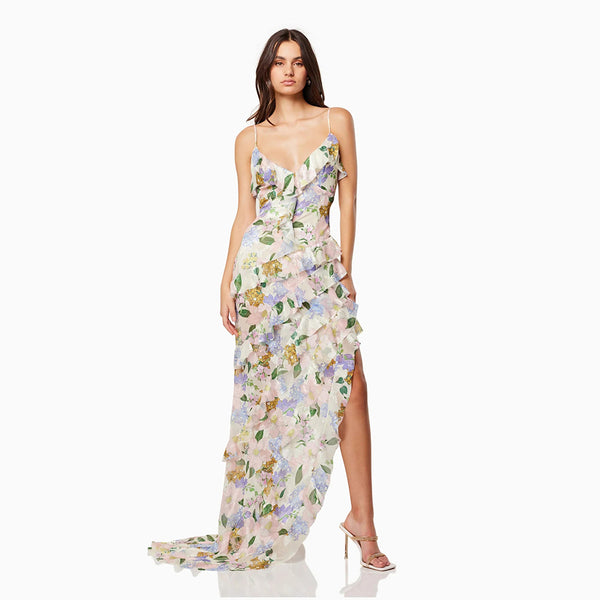 Strappy Sleeveless Floral Maxi Dress KLYF1202