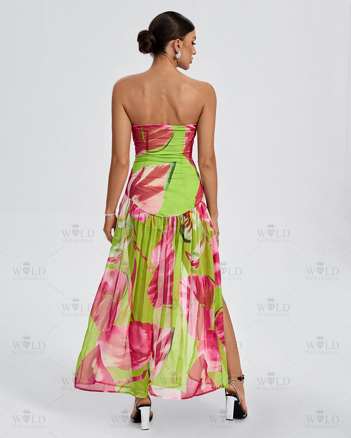 High Split Strapless Long Dress