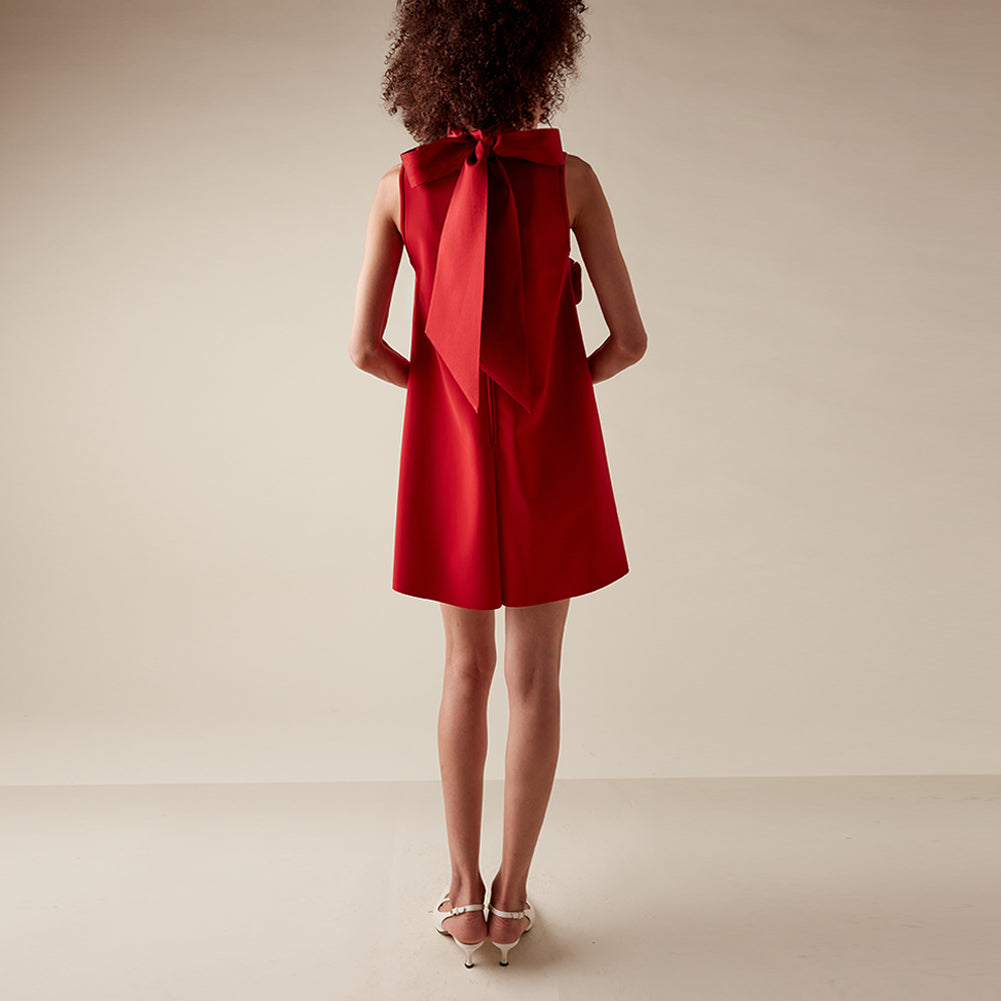 Sleeveless Red A-Line Dress