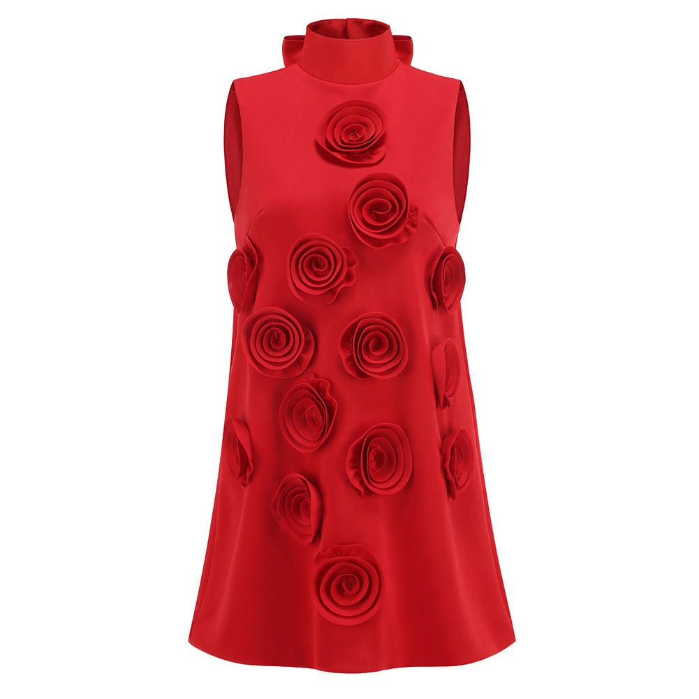 Sleeveless Red A-Line Dress