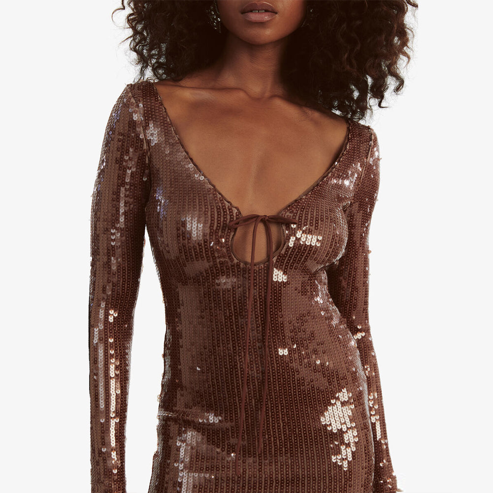 Chocolate Mini Spangles Dress