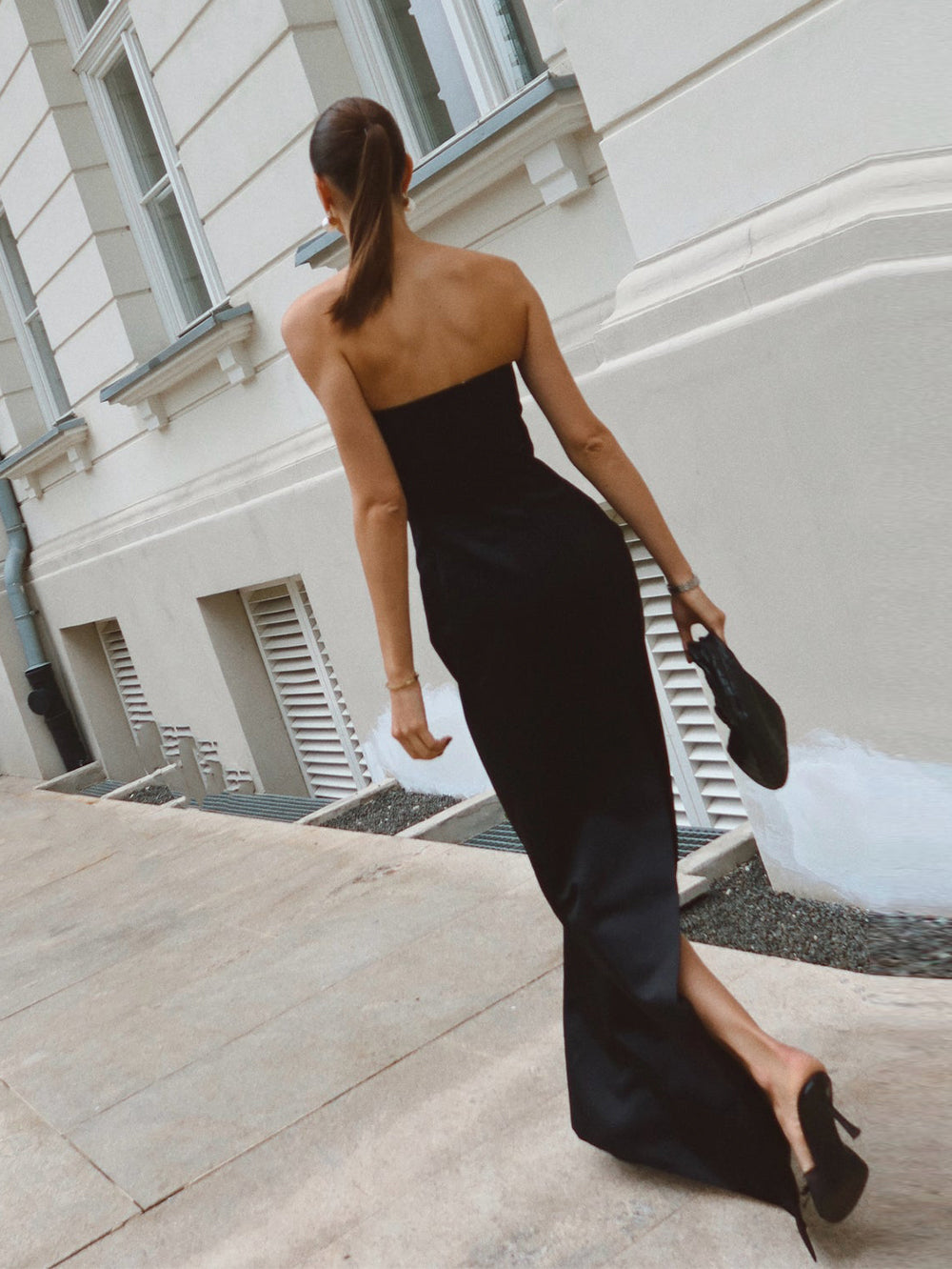 Strapless Sleeveless Low Cut Maxi Dress KLYF1360