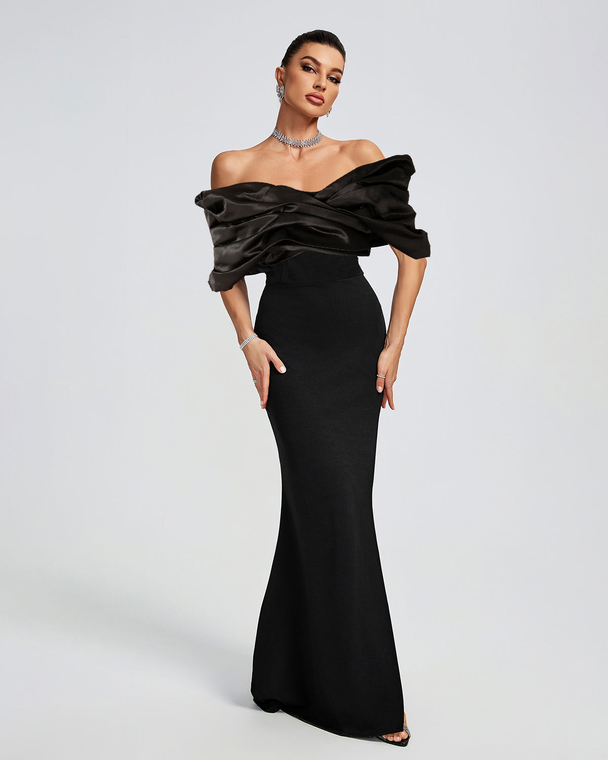 Off Shoulder Elegant Maxi Bandage Dress