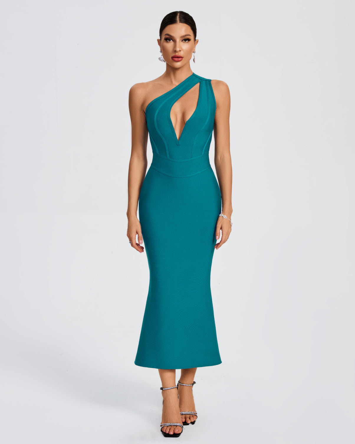 One Shoulder Hollow-Out Bandage Dress