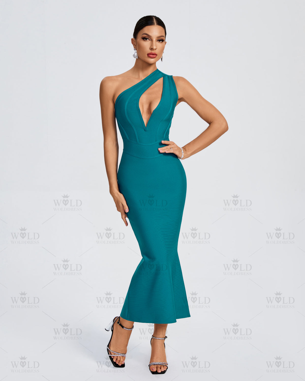 One Shoulder Hollow-Out Bandage Dress