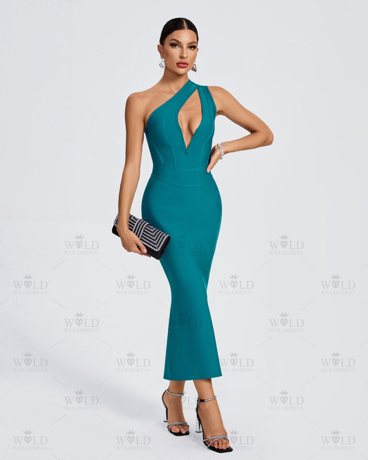 One Shoulder Hollow-Out Bandage Dress