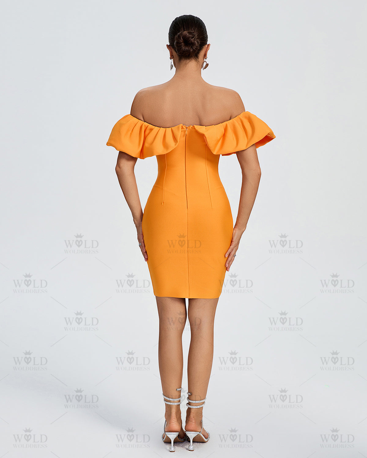 Off Shoulder Ruffle Mini Bandage Dress