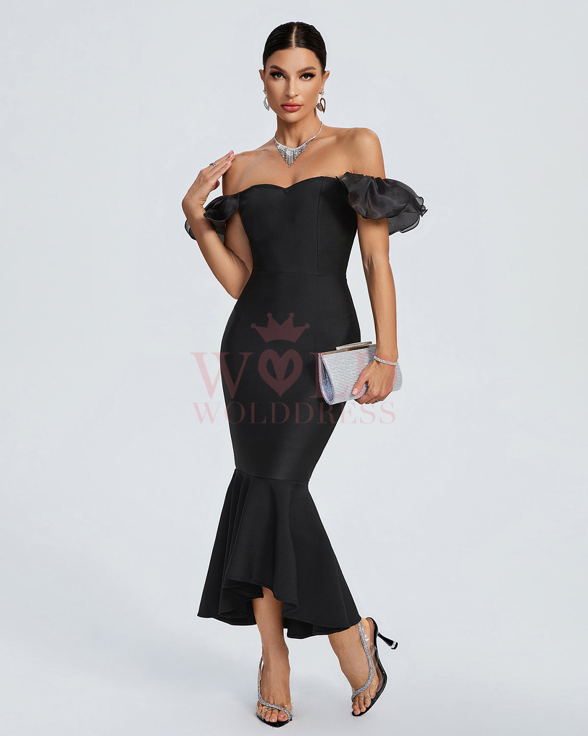 Off Shoulder Fishtail Bandage Dress