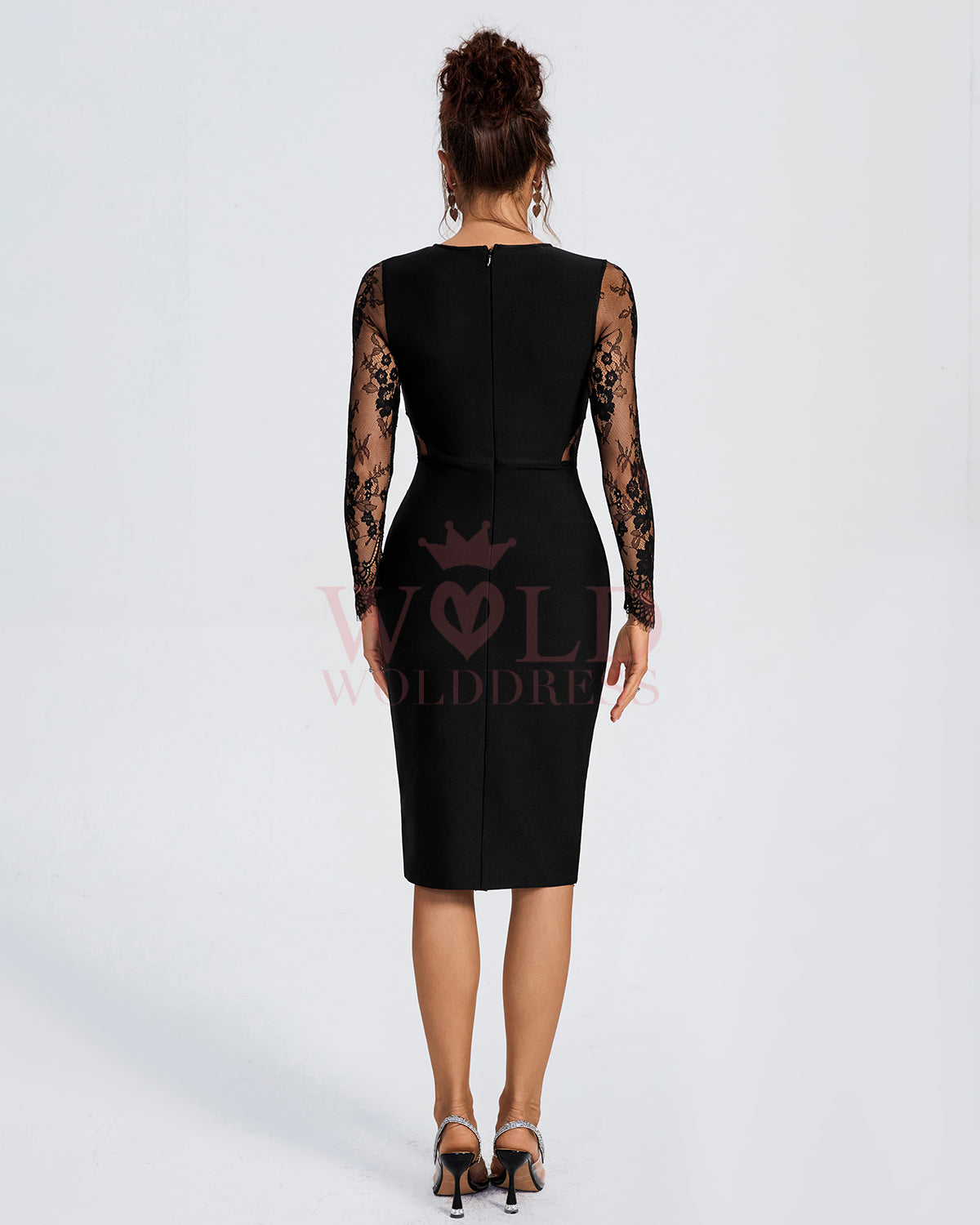 Sexy Lace Patchwork Bandage Midi Dress