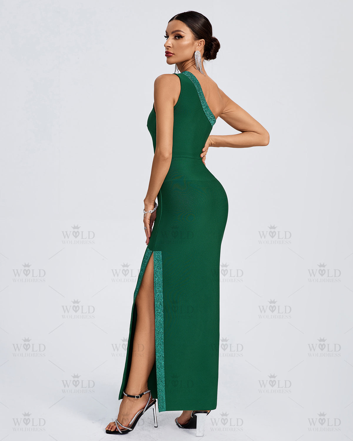 Elegant One Shoulder Maxi Bandage Dress