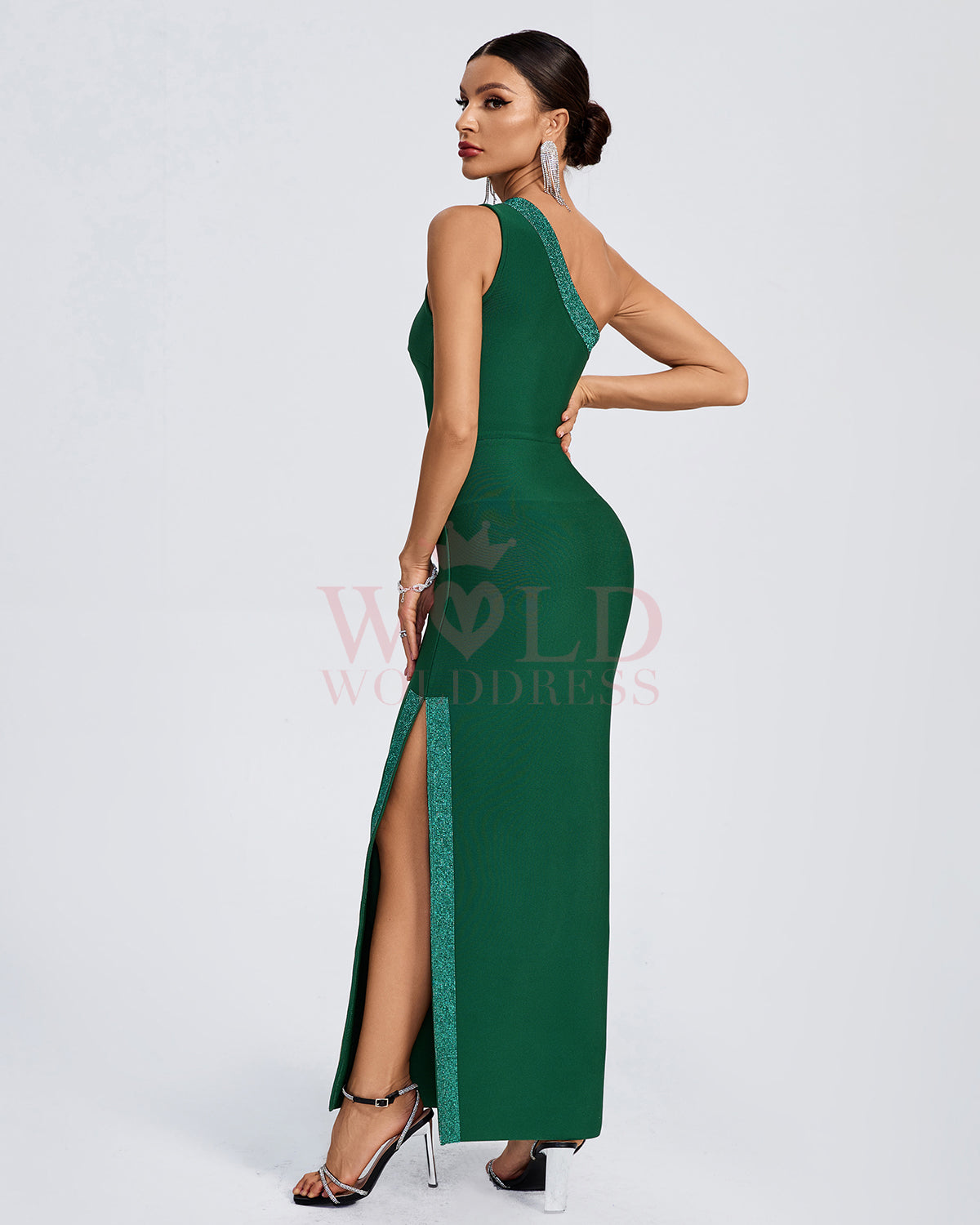 Elegant One Shoulder Maxi Bandage Dress