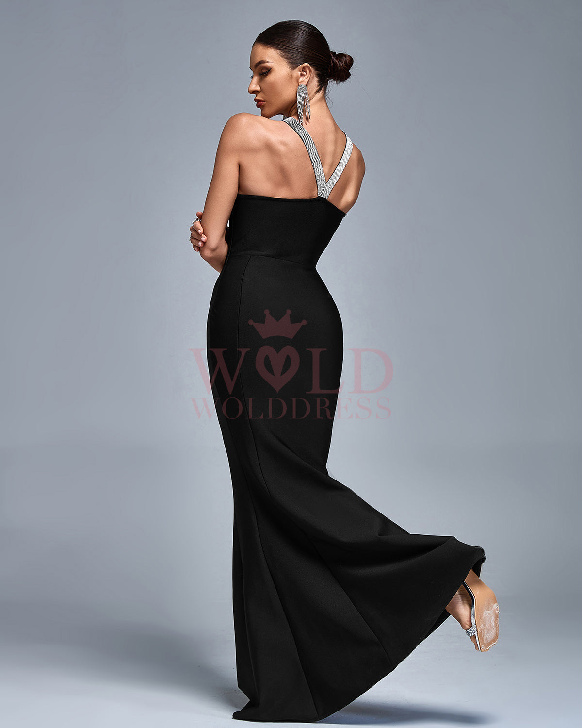 Circular Cut-out Bandage Mermaid Maxi Dress