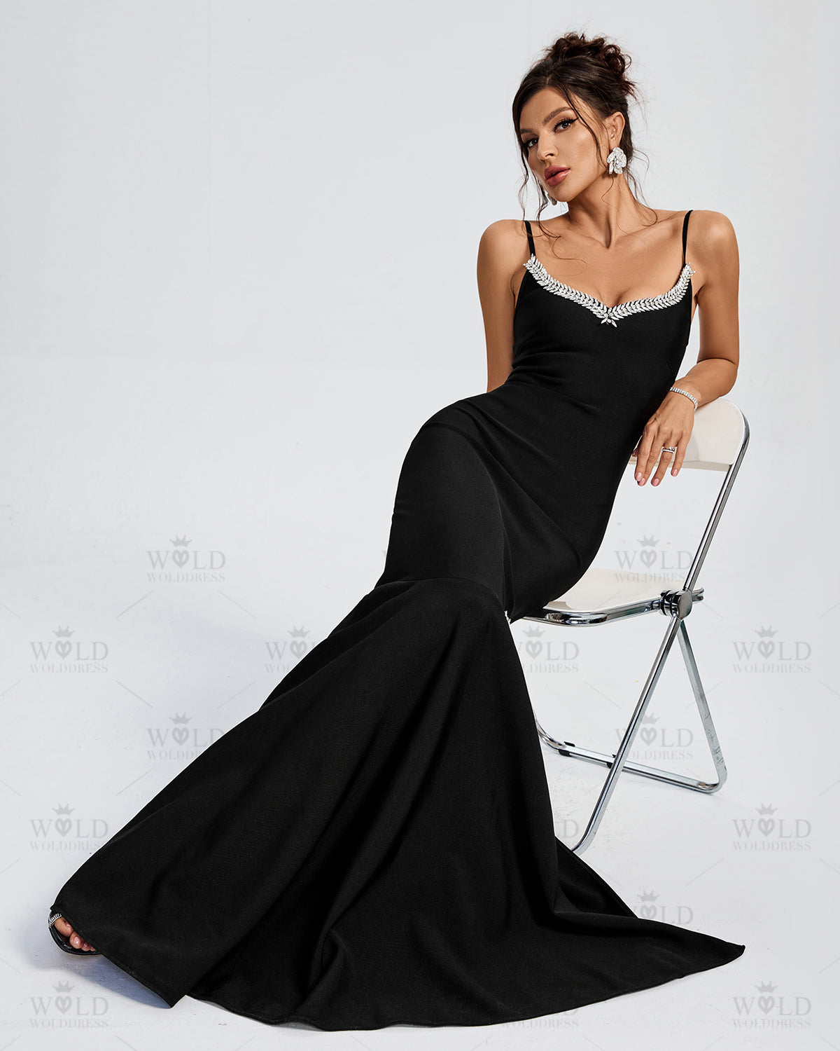 Rhinestone Trim Bandage Evening Dress