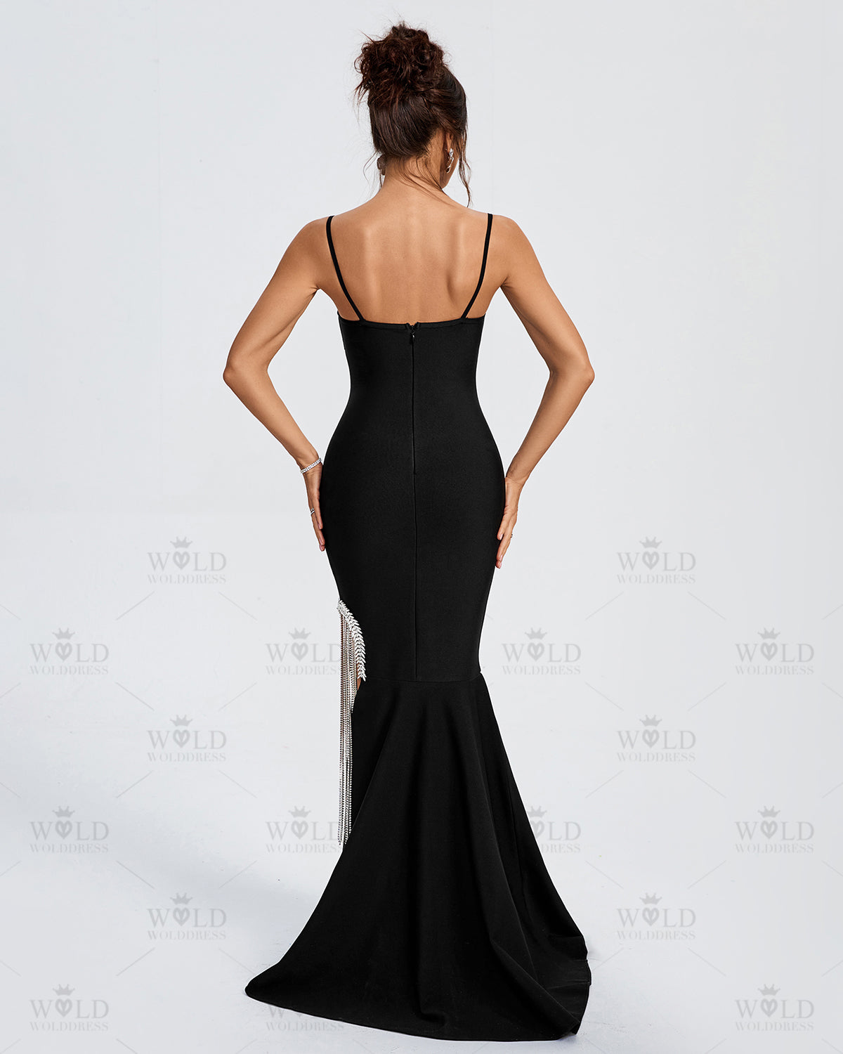 Rhinestone Trim Bandage Evening Dress