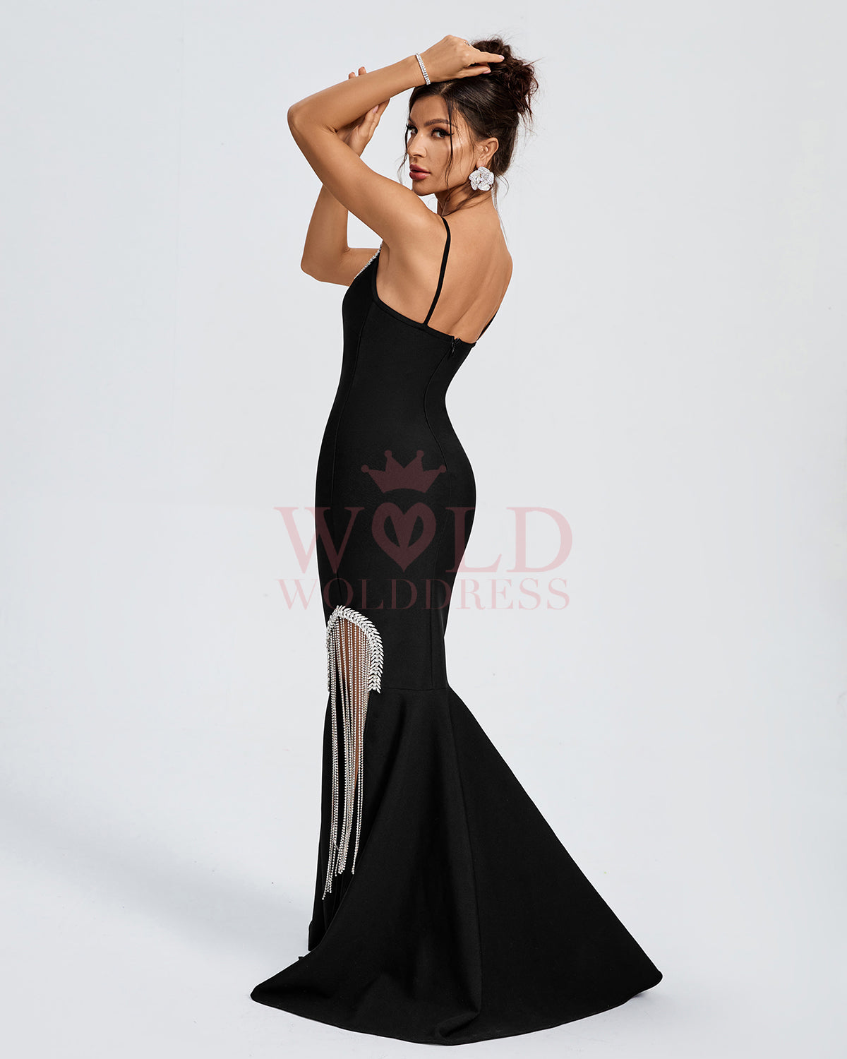 Rhinestone Trim Bandage Evening Dress