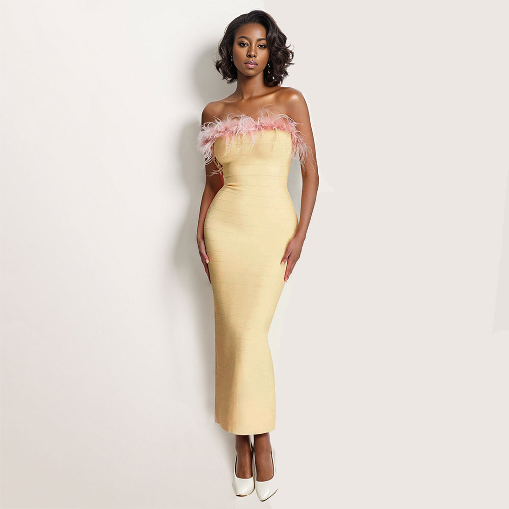 Yellow Bandage Dress PZC2340