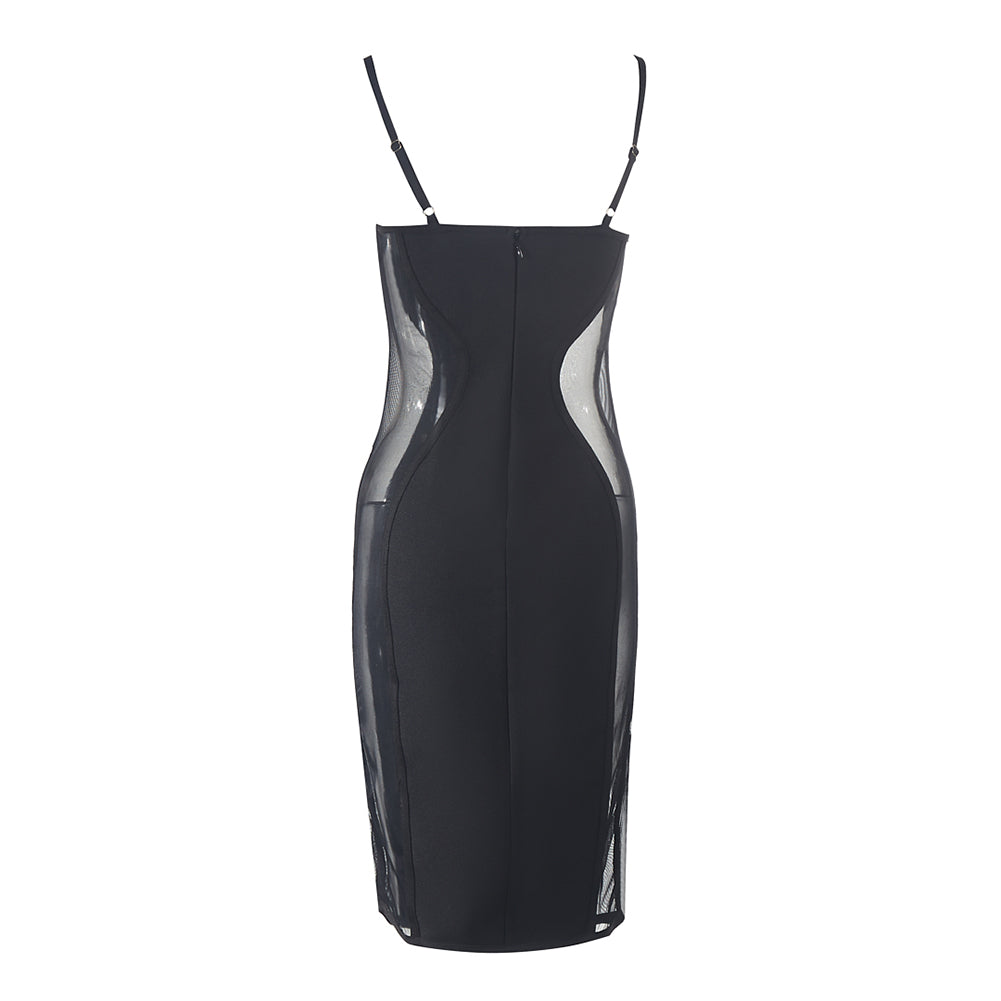 Strappy Sleeveless Hollow Out Over Knee Bandage Dress PZC2502