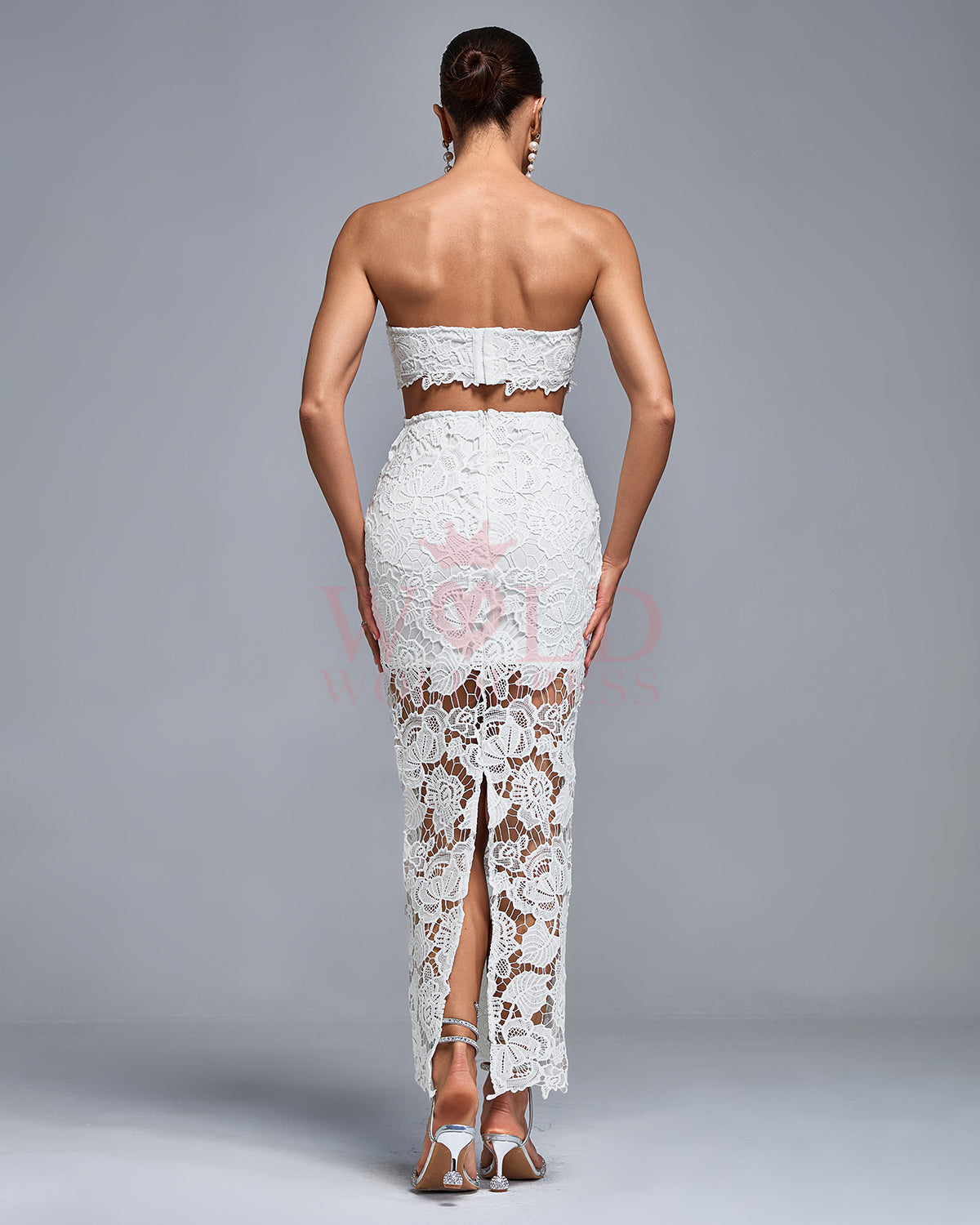 Lace Floral Cutout Bustier Maxi Dress