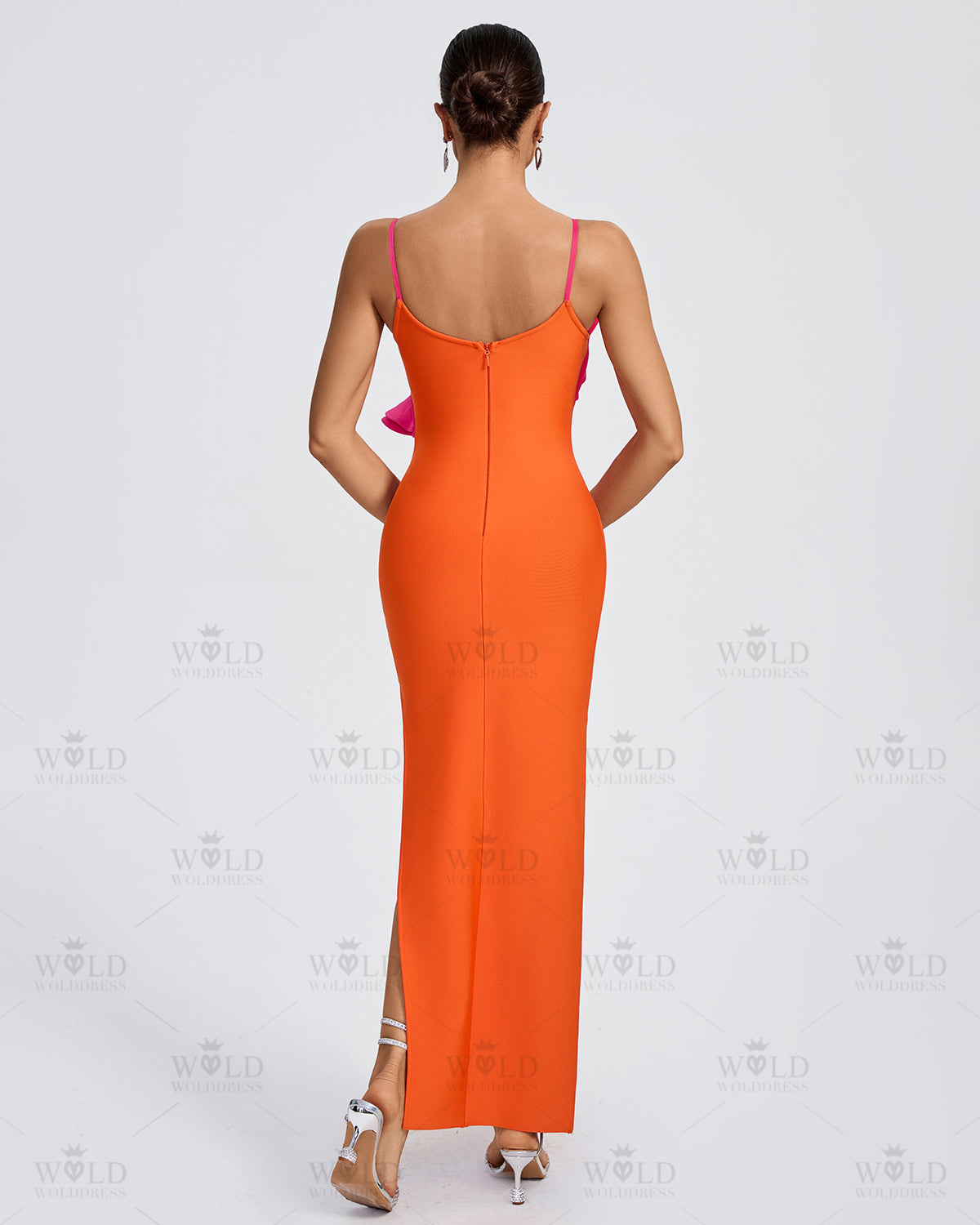 Elegant Ruffle Strap Bandage Long Dress