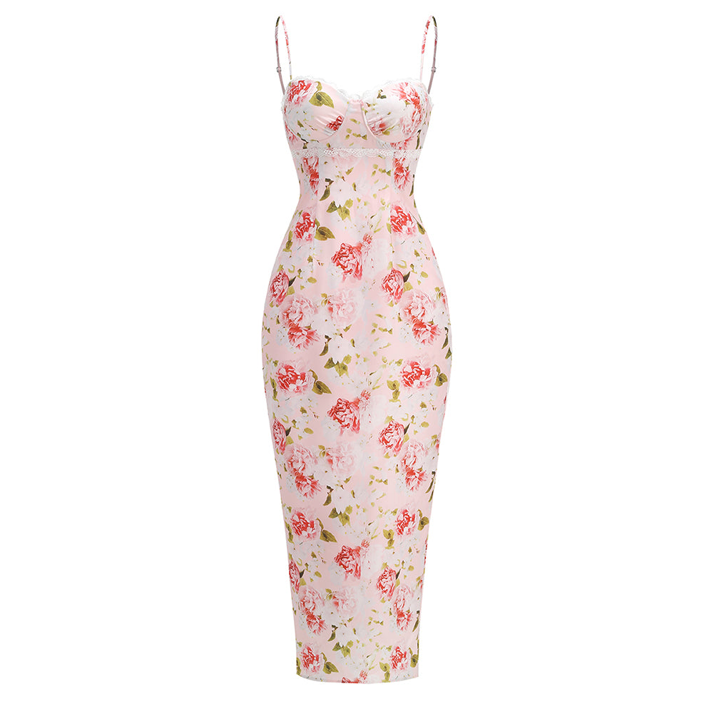 Strappy Sleeveless Floral Maxi Dress ZNSBA1063