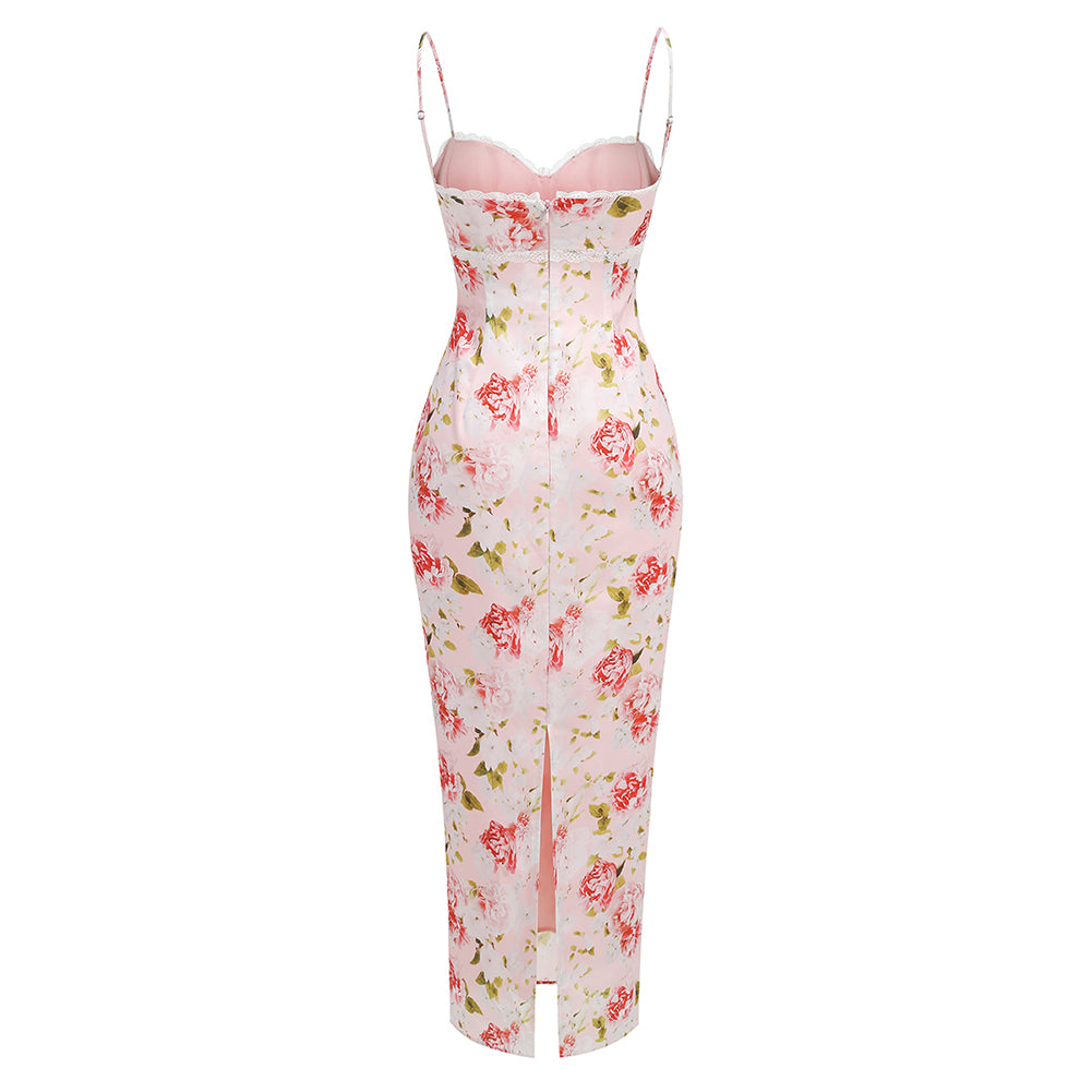 Strappy Sleeveless Floral Maxi Dress ZNSBA1063