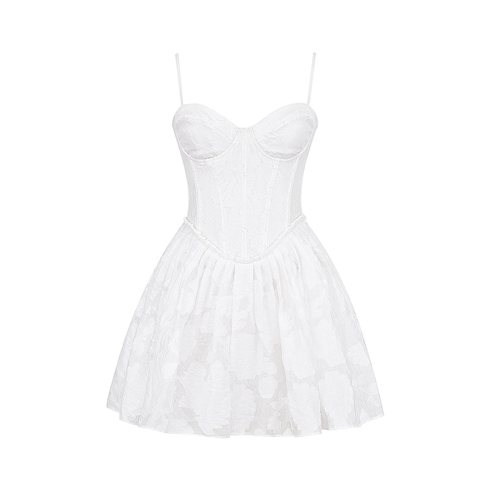 White Strappy Bustier Mini Dress