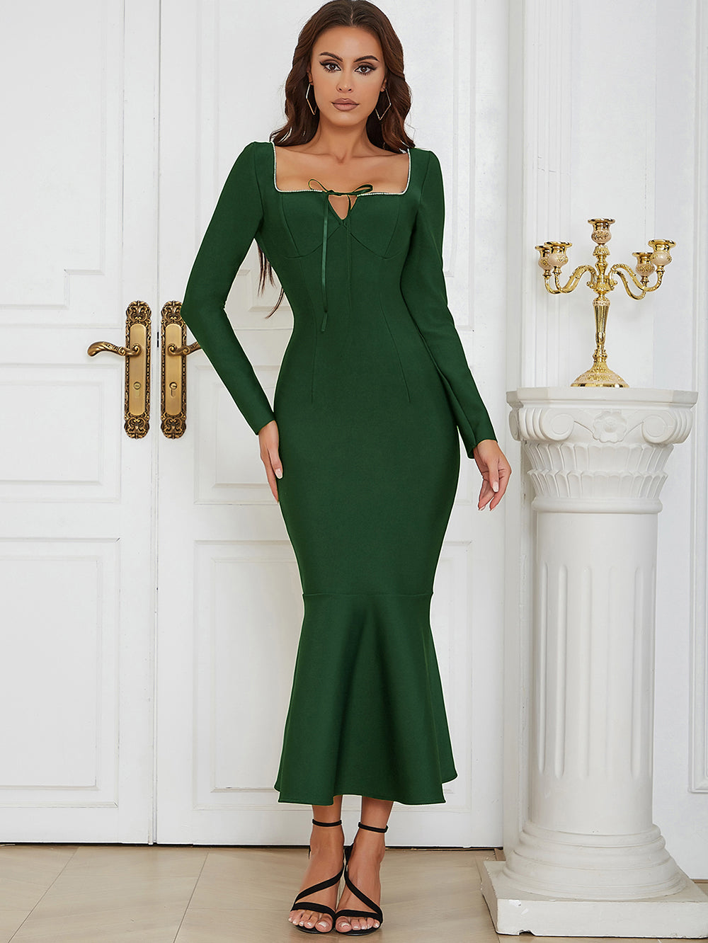 Dark Green Bandage Dress HB00770