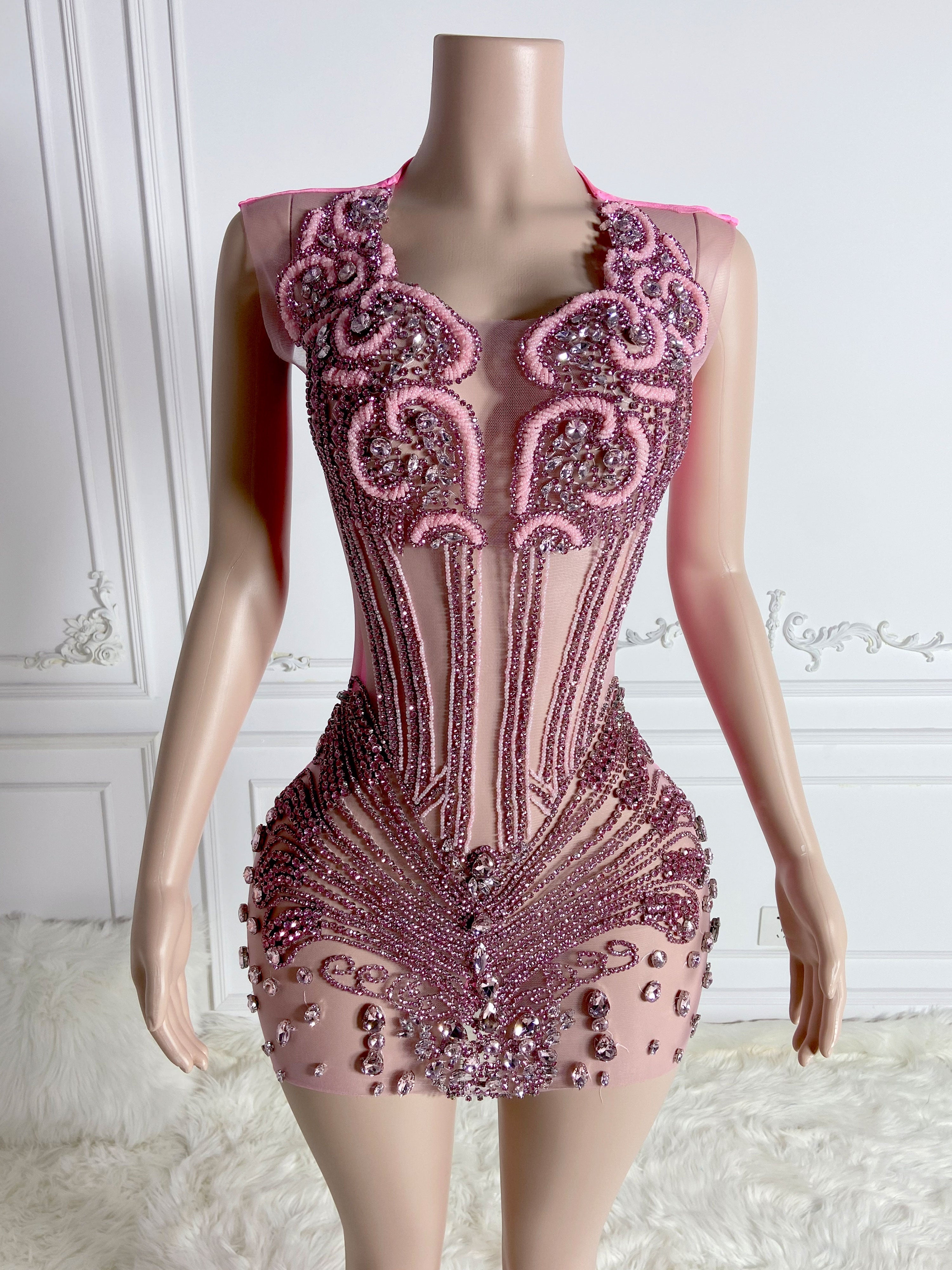 Pink Stones Mini Dress