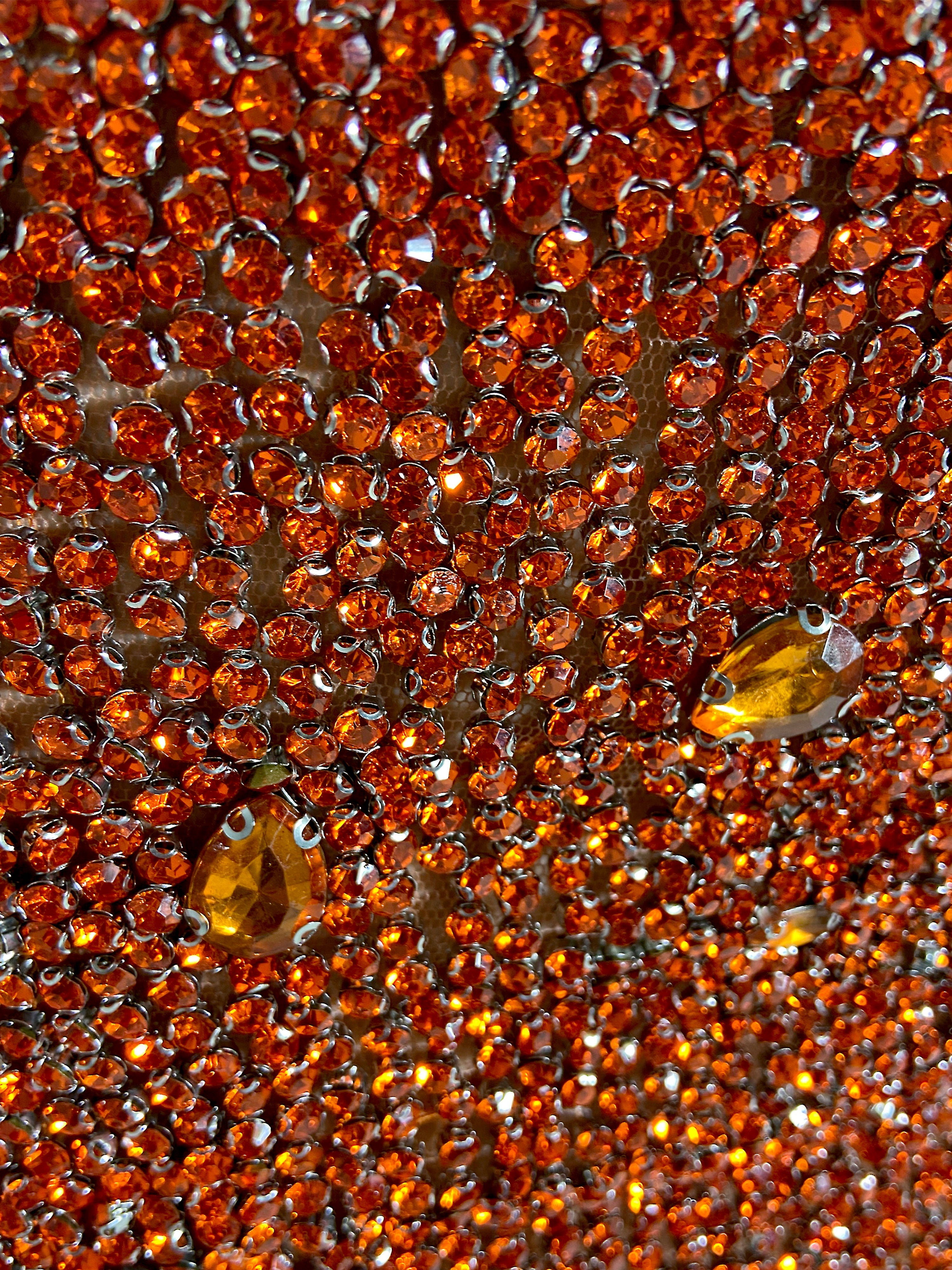 Radiant Orange Glitter Low Cut Mini Dress